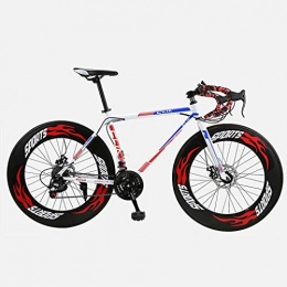 ZTYD Road Bike ZTYD Road Bicycle, 26 Inches 27-Speed Bikes, Double Disc Brake, High Carbon Steel Frame, Road Bicycle Racing, Men's And Women Adult, Red