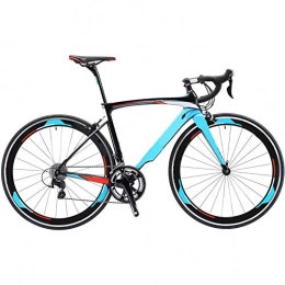 ZXL Road Bikes, Warwinds3.0 Carbon Road Bike Racing Bike 700C Carbon Fiber Road Bicycle with 18 Speed Derailleur System and Double V Brake,Blue