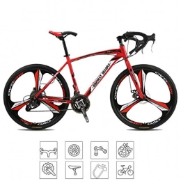 ZXLLO Bike ZXLLO 26-Inch Lightweight 3 Spoke Road Bicycle 27-Speed Bikes Double Disc Brake Road Bicycle Racing, Red