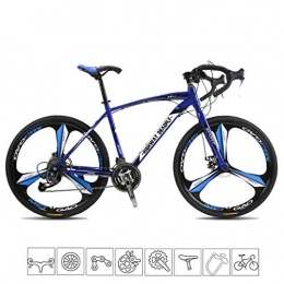 ZXLLO Road Bike ZXLLO 26" Wheel 3 Spoke Road Racing Bike 27 Speed Road Bicycle Dual Disc Brake Bicycle, Blue