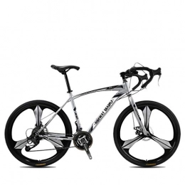ZXLLO Bike ZXLLO Racing Sports Bike 27 Speed 700C Wheels 3 Spoke Road Bicycle Dual Disc Brake Bicycle, Silver
