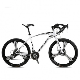 ZXLLO Road Bike ZXLLO Road Racing Bike 27 Speed 700C Wheels 3 Spoke Road Bicycle Dual Disc Brake Bicycle, White