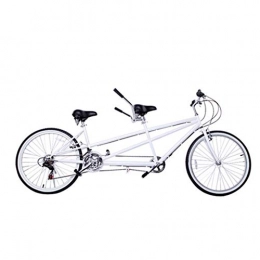 Bicycle 26 Inch Parent-Child Bicycle Leisure Multi-Person Bicycle Variable Speed Bicycle Couple Tandem Travel Bicycle,White