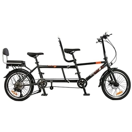  Bike City Tandem Folding Bicycle, Variable Speed Bike Riding Couple Entertainment Universal Wayfarer, Foldable Disc Brake Travel Bikes, Black