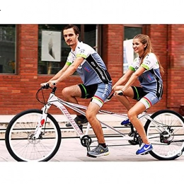 WANYE Tandem Bike Couple Bike 26" Rode Bicycle, 21-Speed Gear, Commuter Bike for Adults Man and Woman White-21 speed