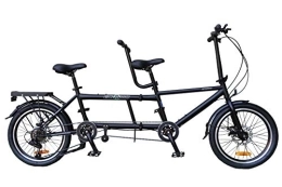 ECOSMO Tandem Bike ECOSMO 20" New Folding City Tandem Bicycle Bike 8SP with Disc Brakes - 20TF01BL