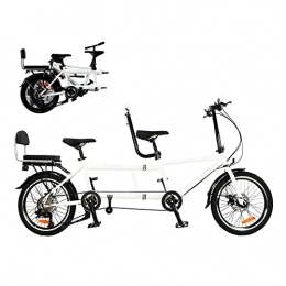 Hongsuny Folding Tandem Bicycle Portable City Tandem Folding Bicycle Travel Entertainment Tandem Bicycle Parent-child Bicycle for Adult Child