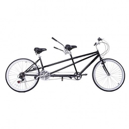 SYLTL Bike SYLTL Two People Tandem Bicycle Couple Double Riding Mountain Travel and Sightseeing Portable Parent-Child Double Bike Entertainment, Black