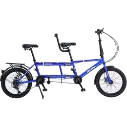  Bike Tandem Bike - City Tandem Folding Bicycle, Foldable Tandem Adult Beach Cruiser Bike Adjustable 7 Speeds, CE / FCC / CCC
