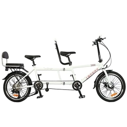 Transplant Bike Tandem Bikes for Adults, City Tandem Folding Bicycle, Foldable Disc Brake Kids Beach Cruiser Bike, 7 Speed Adjustable Bike Riding Couple Entertainment Universal Wayfarer