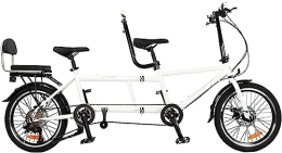  Bike Tandem Foldable Bike, 7-Speed Adjustable Classic Tandem Adult Beach Cruiser Bike, 20-Inch Wheels Tandem Folding Bicycle, Three Seater, Size 210x35x110cm / 110x35x62cm, Maximum Load 200kg