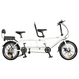 WLL-DP Folding Tandem Bicycle, Variable Speed Bike, Couple Riding/Parent-Child Activities Bicycle, Universal Disc Brake Travel Sightseeing Bike