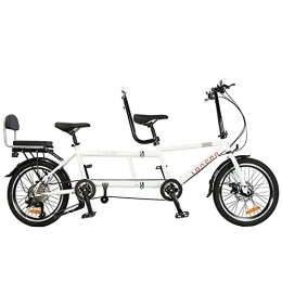 YGuoMing Tandem Bike YGuoMing 20 Inch Bikes for Adults, city Tandem Folding Bicycle, Variable Speed Bike Riding Couple Entertainment Universal Wayfarer, Foldable Disc Brake Travel Bikes