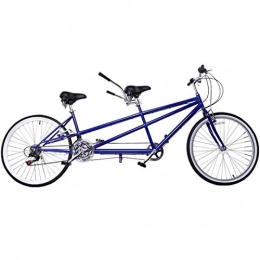 Yunyisujiao 26Inches Tandem Bike, City Bicycle for Adults, Parent-Child Riding Couple Entertainment Universal Wayfarer Mountain Riding (Color : Blue)