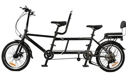 YXWJ Tandem Bike YXWJ Tandem Bike - City Tandem Folding Bicycle, Foldable Tandem Adult Beach Cruiser Bike Adjustable 8 Speeds, Black