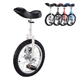 HWF Bike 16" Kid's Beginner Trainer Unicycle, Height Adjustable Skidproof Butyl Mountain Tire Balance Cycling Exercise Bike Bicycle, Load-bearing 150kg (Color : White)