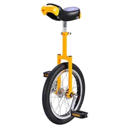 HWF Unicycles 20" / 24" Adult's Unicycle, 16" / 18" Kid's Trainer Unicycle, Height Adjustable Skidproof Butyl Mountain Tire Balance Cycling Exercise Bike Bicycle (Color : Yellow, Size : 16")