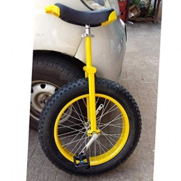 JHSHENGSHI Bike 20 24 Inch Wheel Unicycle For Kids Adults Beginner Teen, Unicycles Comfort Saddle Seat Non-slip Extra Thick Tires, Outdoor Balance Off-road Cycling Bicycles Unicycles (Color : Yellow-20 inch