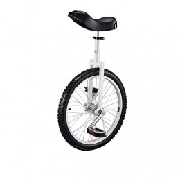 20" Inch Chrome Wheel Unicycle Leakproof Butyl Tire Wheel Bike, Great Gift, Non-Slip Tires, Outdoor Sports Fitness,Comfortable Release Saddle,White