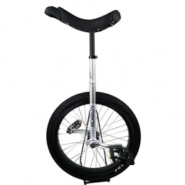 HWF Unicycles 20" Unicycles, Kid's / Adult's Trainer Unicycle Height Adjustable, Skidproof Butyl Mountain Tire Balance Cycling Exercise Bike Bicycle (Color : Silver, Size : 20 inch)