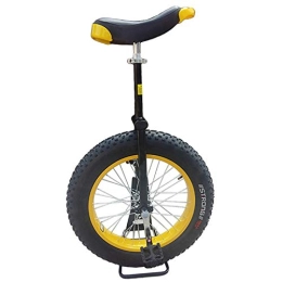 HWF Unicycles 20inch Beginners / Adults Unicycle, Heavy Duty Frame Unicycle Balance Bike, with Mountain Tire & Alloy Rim, Load 150kg / 330Lbs (Color : Yellow, Size : 20 Inch Wheel)