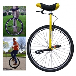 HWBB Bike 28 Inch Wheel Unicycle with Extra Big Tire & Handbrake, for High Speed Cycling / Road Travel, Tall People Beginners Cycling Exercise Sports (Color : Gold)