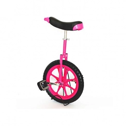 361 Fully Fixed Design Wheel Unicycle - Quiet Bearing - With Adjustable Seat Wheel Trainer Unicycle - Non-slip And Wear-resistant Exercise Bike Bicycle - For Children Beginners 16 inches rose red