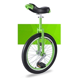 SJSF L Unicycles Adjustable Kids Unicycle 20 Inch Balance Exercise Fun Bike Cycle Fitness, for Children From 13-18 Years Old, Comfortable Seat & Skidproof Wheel, Green