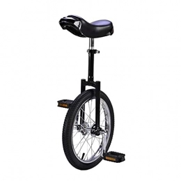 aedouqhr Bike aedouqhr 16 / 18 / 20 inch Wheel Unicycle, Black Adjustable Seat Pedal Bike for Adults Big Kid Boy, Outdoor Mountain Sports Fitness, Load 150Kg, 16In(40.5Cm)