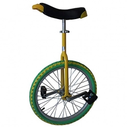 AHAI YU Unicycles AHAI YU 18 / 16inch Wheel Colored Unicycle, for Kids / Teenagers / Child(Age 7-15 Years), with Leakproof Butyl Tire, Outdoor Fashion Balance Cycling (Color : YELLOW+GREEN, Size : 16INCH)