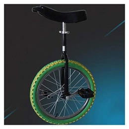 AHAI YU Unicycles AHAI YU Child / men Teens / kids 18inch Colored Wheel Unicycles, Outdoor Exercise Balance Bicycles, with Skidproof Tire& Stand, Height 140-165cm, (Color : BLACK+GREEN)
