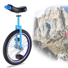 AZYQ Unicycles Azyq Adjustable Bike 16" 18" 20" Wheel Trainer Unicycle, Skidproof Tire Cycle Balance Use for Beginner Kids Adult Exercise Fun Fitness, Blue, Blue, 20 Inch Wheel