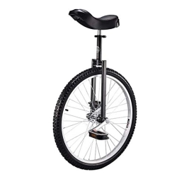  Unicycles Bike Seat 24" Wheel Unicycle Leakproof Butyl Tire Wheel Cycling Outdoor Sports Fitness Exercise Health (Black)
