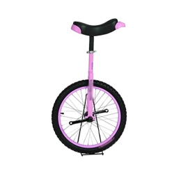 Dbtxwd Unicycles Dbtxwd Bike Wheel Frame Unicycle with Comfortable Release Saddle Seat and Skidproof Tire 14" To 24" Cycling Bike, Pink, 16 Inch