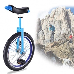 DFKDGL Unicycles DFKDGL Adjustable Bike 16" 18" 20" Wheel Trainer Unicycle, Skidproof Tire Cycle Balance Use for Beginner Kids Adult Exercise Fun Fitness, Blue (Color, Blue, Size, 18 Inch Wheel), Blue, 20 In. Unicycl