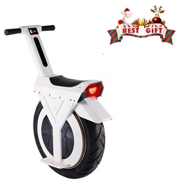 electric bicycle Bike Electric Unicycle, 17" 60V / 500W, Electric Scooter, 90km With Bluetooth Speaker, E-Scooter, Gyroroue Unisex Adult, White
