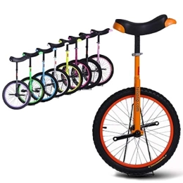 FMOPQ Unicycles FMOPQ 20inch Adjustable Unicycle with Aluminium Rim Balance One Wheel Bike Exercise Fun Bike Fitness for Beginners Professionals (Color : Orange)