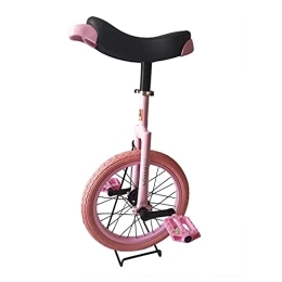 GAXQFEI Bike GAXQFEI Unicycle Bicycle for Unisex Kids, 16 inch Adjustable Seat One Wheel Bike for Outdoor Fitness, Leakproof Butyl Tire Wheel, Load: 150Kg, Pink