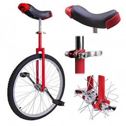 Homepeaz Bike Homepeaz 24" Wheel Unicycle Bike Kids / Adults Trainer Skidproof Mountain Tire Aluminium Alloy Rim Frame and Quick Release Adjustable Seat Clamp for Balance Cycling Exercise as Children Gifts (Red)