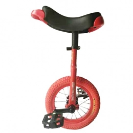 HWBB Bike HWBB 12 Inch Wheel Mini Unicycles with Skidproof Tire & Adjustable Seat, Beginners Kids Cycling Exercise, for People 92cm ~ 135cm Tall (Color : Red)