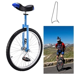 HWBB Bike HWBB 24" Inch Extra Big Wheel Unicycle with Leakproof Tire / Parking Rack / Inflator, Excellent Tall People Balance Bike, Load 150kg / 330lbs (Color : Blue)