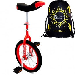 Indy / Flames N' Games Unicycles Indy Unicycles 16" Kid's Trainer Unicycle In Red For Kids + Small Adults + Flames N' Games Travel Bag!