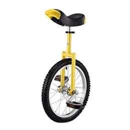 JLXJ Unicycles JLXJ Big Kid Unicycle Bike, 18 In(46cm) Skid Proof Wheel, Outdoor Sports Exercise Balance Cycling Bikes, for Height: 4.6ft-5.4ft(140-165cm), (Color : Yellow)