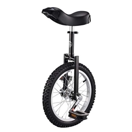 Lhh Unicycles Lhh 16 Inch Wheel Unicycle for Kids with Alloy Rim, Extra Thick Tire for Outdoor Sports Fitness Exercise Health, Ergonomical Design Saddle (Color : Black)