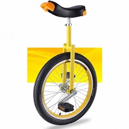 LJHBC Freestyle Unicycle 16" / 18" / 20" Kid's/Adult's Trainer Unicycle Height Adjustable Skidproof Butyl Mountain Tire Balance Cycling Yellow(Size:20in)