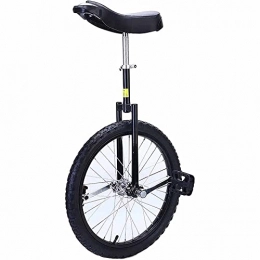 LJHBC Unicycles LJHBC Unicycle Adult / Men / Women / Big Kids 16 / 18 / 20" Strong Steel Frame Plastic Pedals Single Wheel, Ergonomic Saddle Loads 100kg (Size:20in, Color:Black)