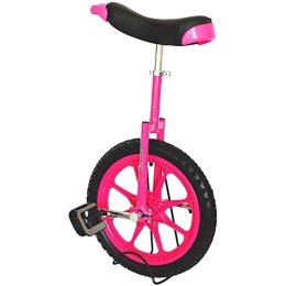 Lqdp Unicycles Lqdp 16 Inch Kids Unicycles for 12 Years Old(Height From 1.1-1.4 m), Outdoor Balance Cycling for Childen / teenagers / Small Adults, with Comfort Saddle (Color : Pink)