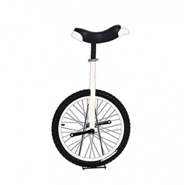 QWEASDF Unicycles QWEASDF Unicycle, 20" Inch Chrome Wheel Unicycle Leakproof Butyl Tire Wheel Cycling Outdoor Sports Fitness Exercise, White