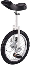 QWEQTYU Unicycles QWEQTYU Unicycle, Adjustable Bike 16" 18" 20" 24" Wheel Trainer 2.125" Skidproof Tire Cycle Balance Use For Beginner child Adult Exercise Fun Fitness, White, 16inch