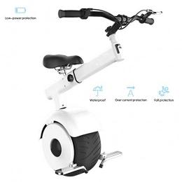 WZHESS Unicycles Self Balancing Electric Unicycle, 800W Hub Motor One Wheel Electric Scooter with Tubeless Street Tire Tension Bar Folding Foot Rests (White)